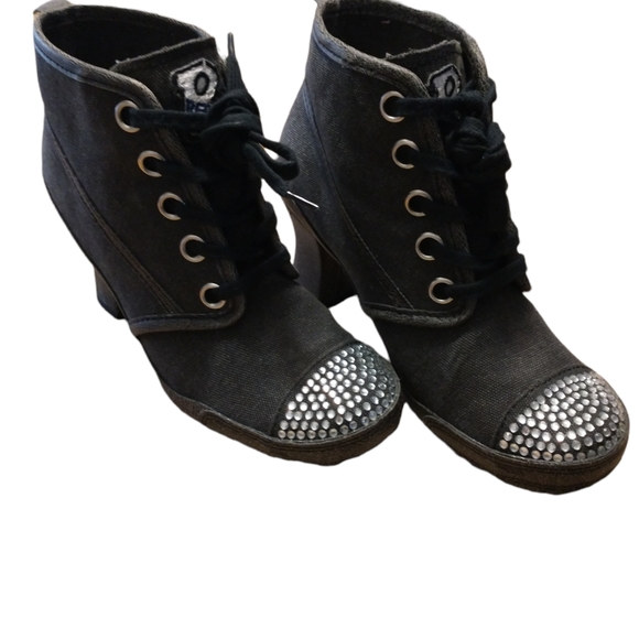 Rebels 8.5 Bling High Heel Dark Gray Boot Style Shoes 215896 - Picture 7 of 15